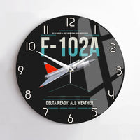 Thumbnail for F-102A Delta Dagger design on black no frame wall clock