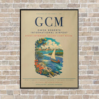 Thumbnail for Owen Roberts International Airport GCM vertical canvas print - framed - beige background