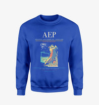 Thumbnail for Aeroparque Jorge Newbery (AEP) design on blue sweatshirt