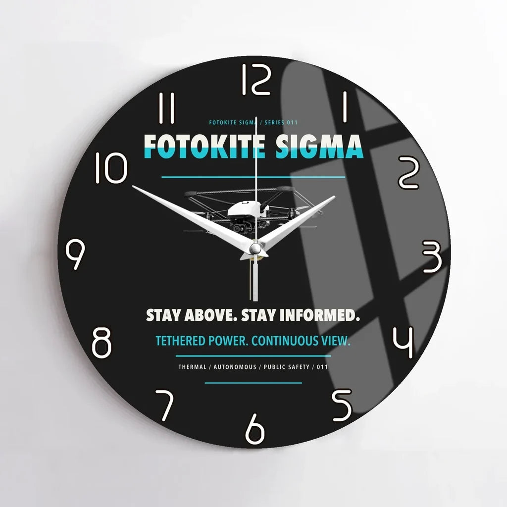 Fotokite Sigma design on black no frame wall clock