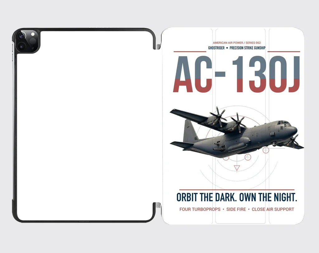 AC-130J Ghostrider design on white ipad tablet case