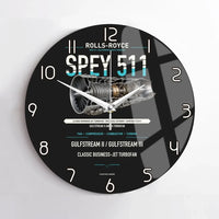 Thumbnail for SPEY 511 design on black no frame wall clock