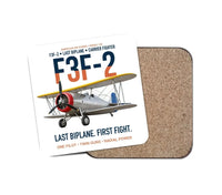 Thumbnail for F3F-2 Last Biplane First Fight design on white 1 piece coaster
