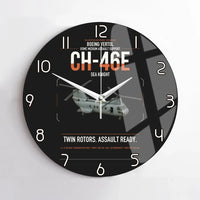 Thumbnail for Boeing Vertol CH-46E Sea Knight design on black no frame wall clock