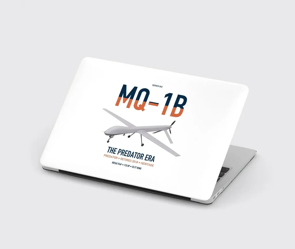 MQ-1B Predator design on white MacBook case