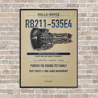 Thumbnail for RB211-535E4 vertical canvas print - framed - beige background