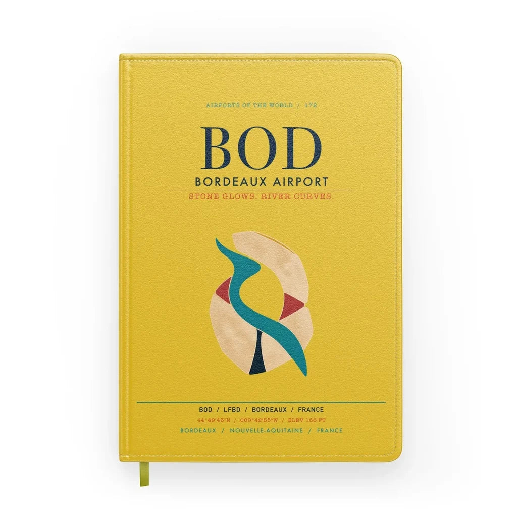 Bordeaux Airport (BOD) design on yellow notebook