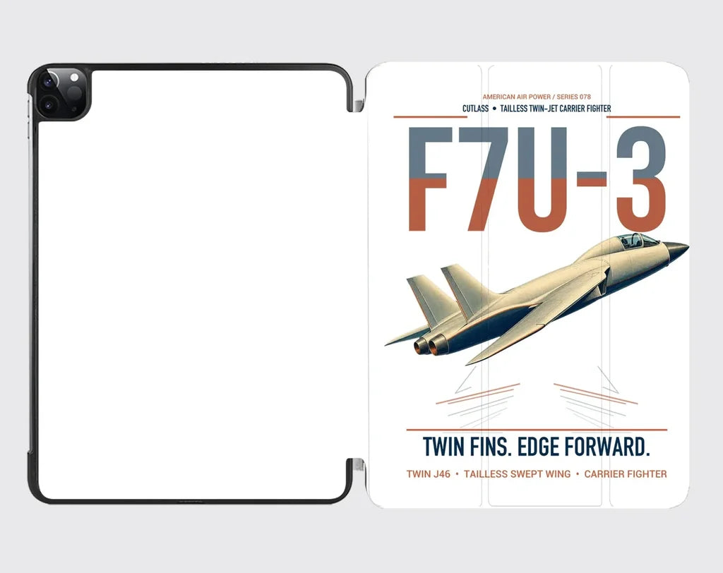 F7U-3 Cutlass design on white ipad tablet case