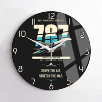 Thumbnail for Boeing 787-9 Dreamliner design on black no frame wall clock