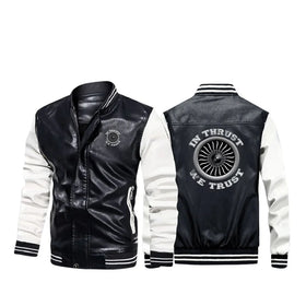 In Thrust We Trust (Vol 2) Stylish Leather Bomber Jackets