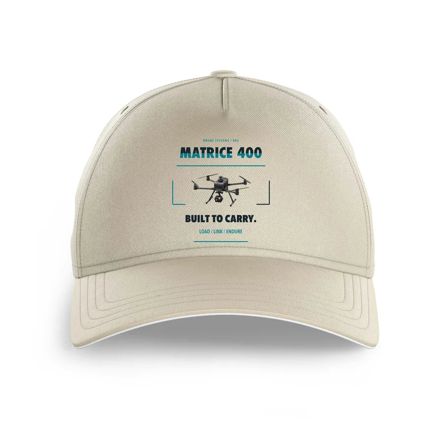 DJI Matrice 400 design on beige printed hat