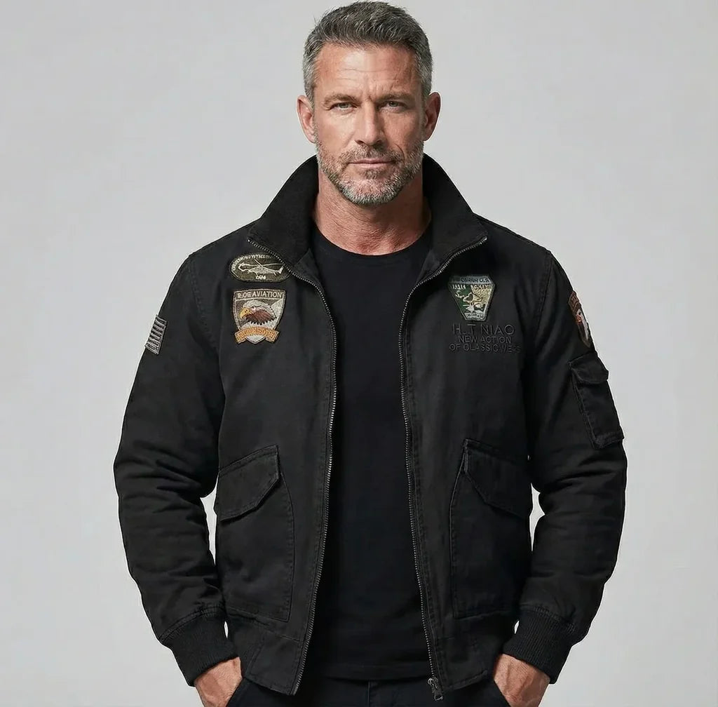 Airborne Military PILOT Cotton Bomber Jacket - view 4