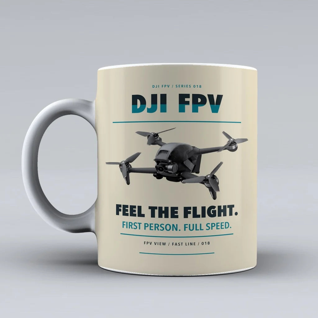 FPV Mug design on beige dji