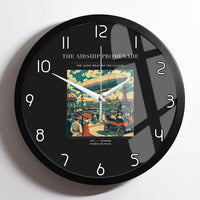 Thumbnail for VINTAGE G4012 - The Airship Promenade - Designed Wall Clocks design on black framed