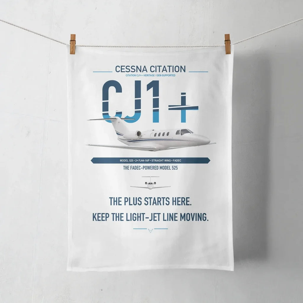 Cessna Citation CJ1+ design on white towel