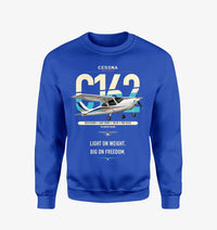 Thumbnail for Cessna 162 Skycatcher design on blue sweatshirt