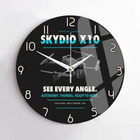 Thumbnail for Skydio X10 design on black no frame wall clock
