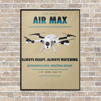 Thumbnail for Percepto Air Max vertical canvas print - framed - beige background