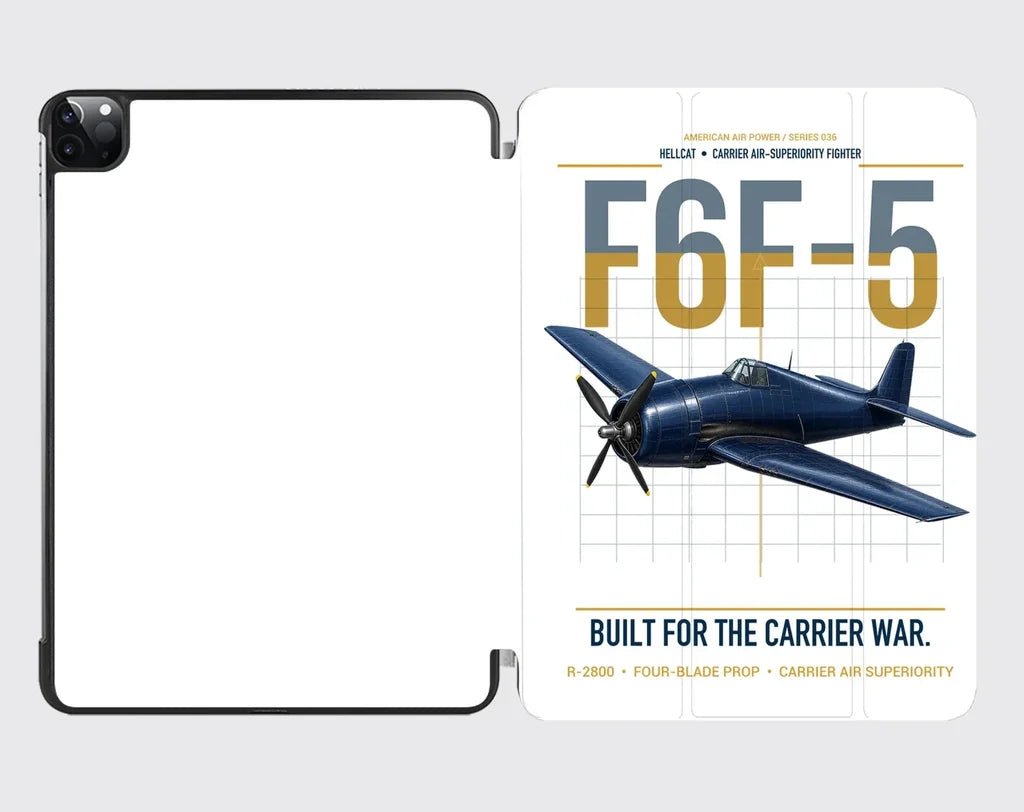 F6F-5 Hellcat design on white ipad tablet case
