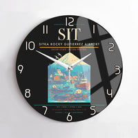 Thumbnail for Sitka Rocky Gutierrez Airport (SIT) design on black no frame wall clock
