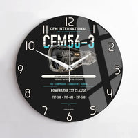 Thumbnail for CFM56-3 design on black no frame wall clock