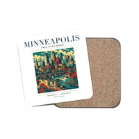 Thumbnail for MINNEAPOLIS - Poster - Coaster - White
