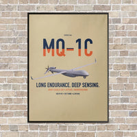 Thumbnail for MQ-1C Gray Eagle ER vertical canvas print - framed - beige background