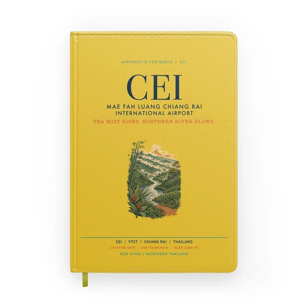 Mae Fah Luang Chiang Rai International Airport (CEI) design on yellow notebook