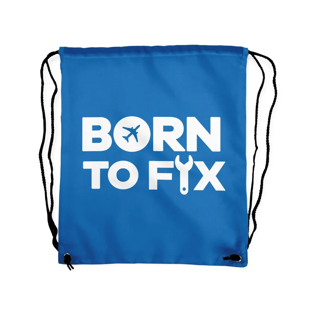 Born To Fix Airplanes Drawstring Bag - view 2