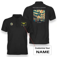 Thumbnail for VINTAGE G4017 - The Barnstormers - Double-Side Polo T-Shirt design on black+name