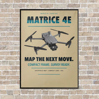 Thumbnail for DJI Matrice 4E vertical canvas print - framed - beige background
