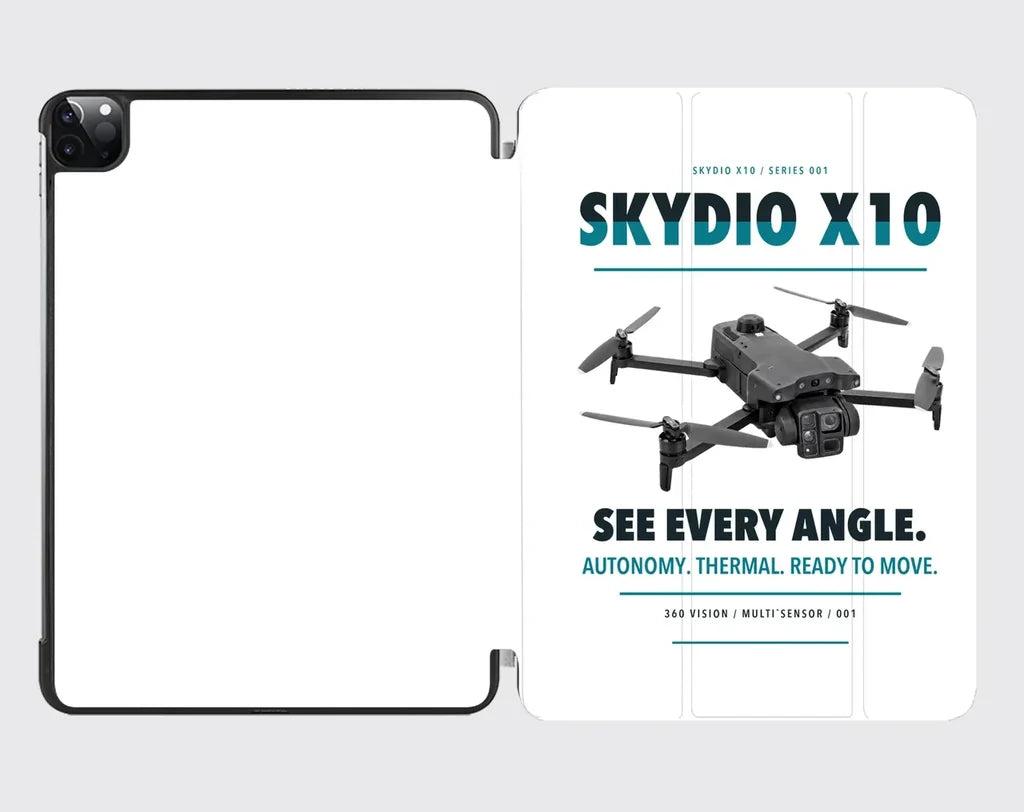Skydio X10 design on white ipad tablet case