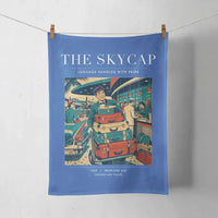 Thumbnail for VINTAGE G4101 - The Skycap - Designed Towels design on blue
