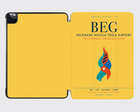 Thumbnail for Belgrade Nikola Tesla Airport (BEG) design on yellow ipad tablet case