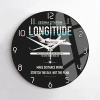 Thumbnail for Cessna Citation Longitude design on black no frame wall clock