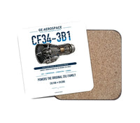 Thumbnail for CF34-3B1 design on white 1 piece coaster