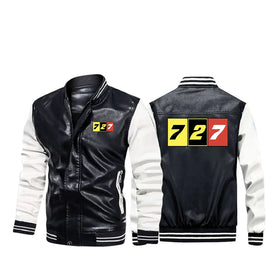 Flat Colourful 727 Stylish Leather Bomber Jackets