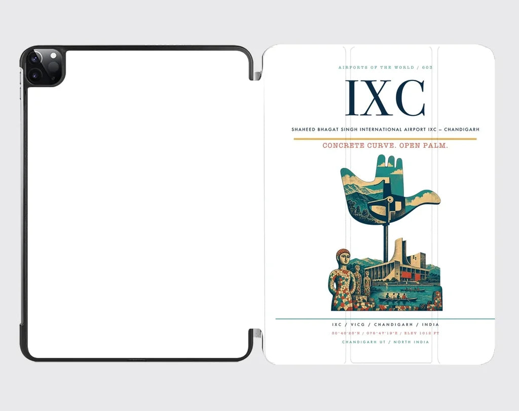 Shaheed Bhagat Singh International Airport (IXC) design on white ipad tablet case