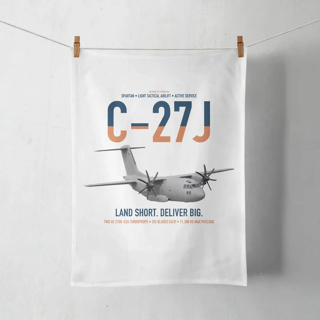 C-27J Spartan design on white towel
