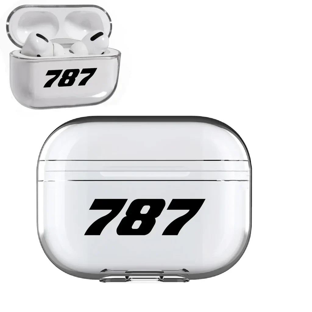 Boeing 787 Flat Text AirPods Pro transparent case - Normal