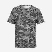 Thumbnail for Dark Coloured Airplanes 3D T-Shirt - view 2