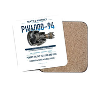 Thumbnail for PW4000-94 design on white 1 piece coaster