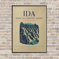 Thumbnail for Idaho Falls Regional Airport IDA vertical canvas print - framed - beige background