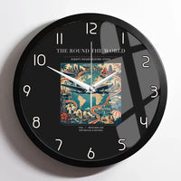 Thumbnail for VINTAGE G4100 - The Round The World - Designed Wall Clocks design on black framed