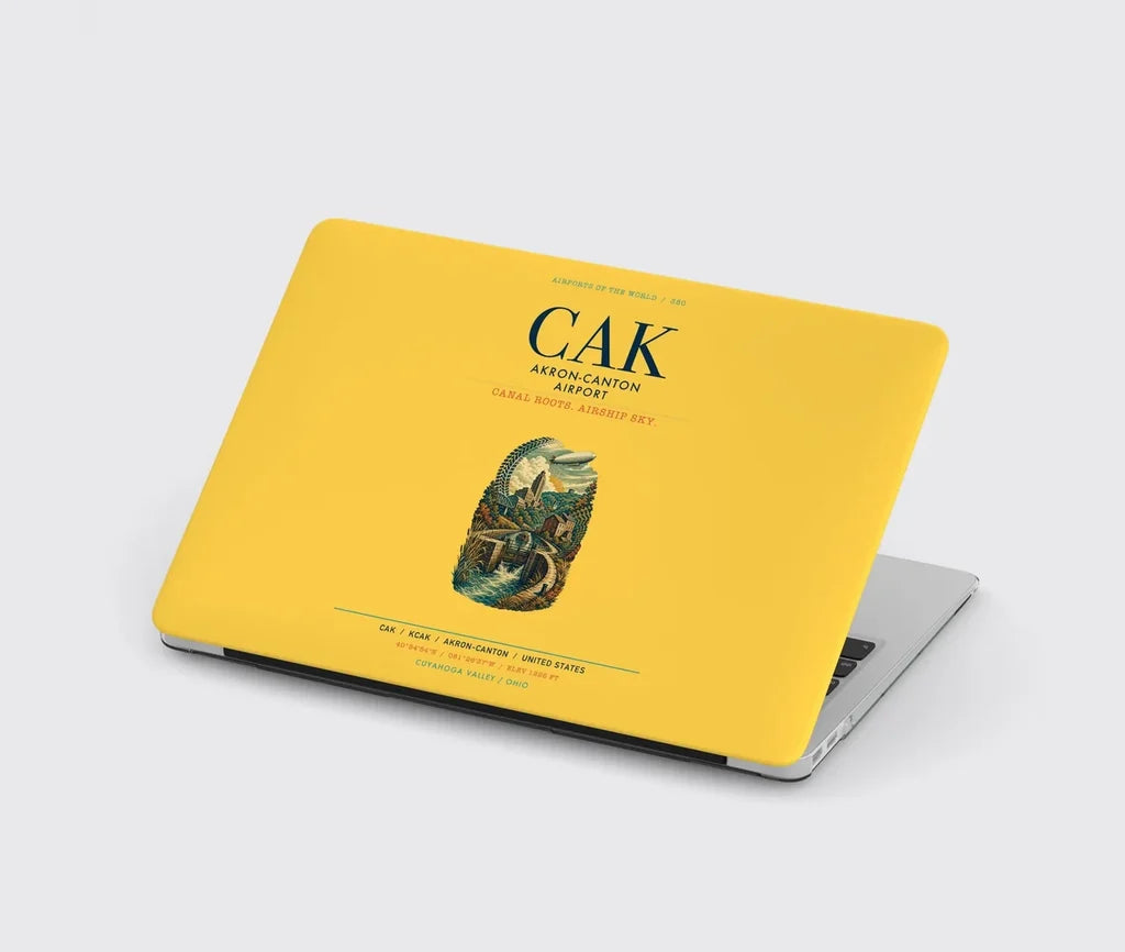 Akron-Canton Airport (CAK) design on yellow MacBook case