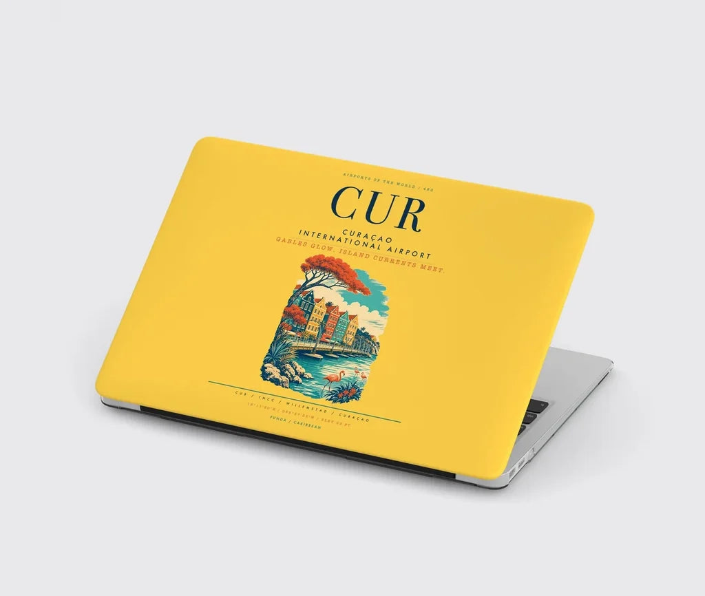 Curaçao International Airport (CUR) design on yellow MacBook case