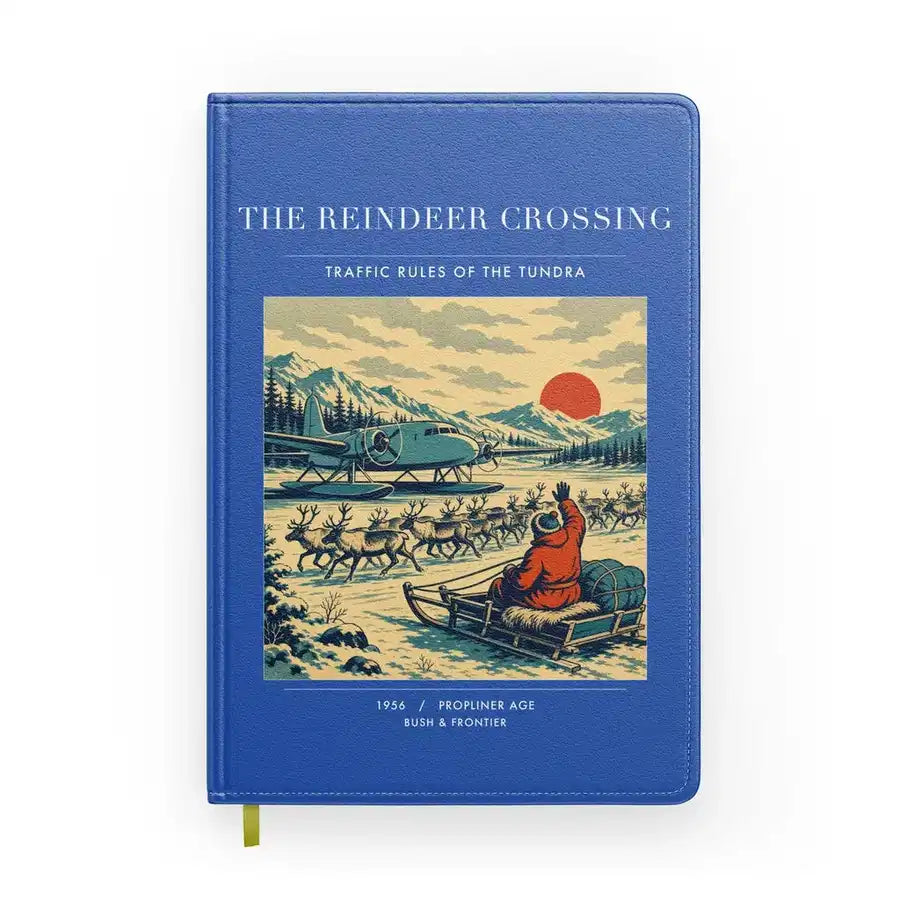 VINTAGE G4350 - The Reindeer Crossing - Designed Notebooks design on blue
