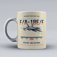Thumbnail for F A-18E F Buddy Tanker design on beige ceramic mug, double-side print