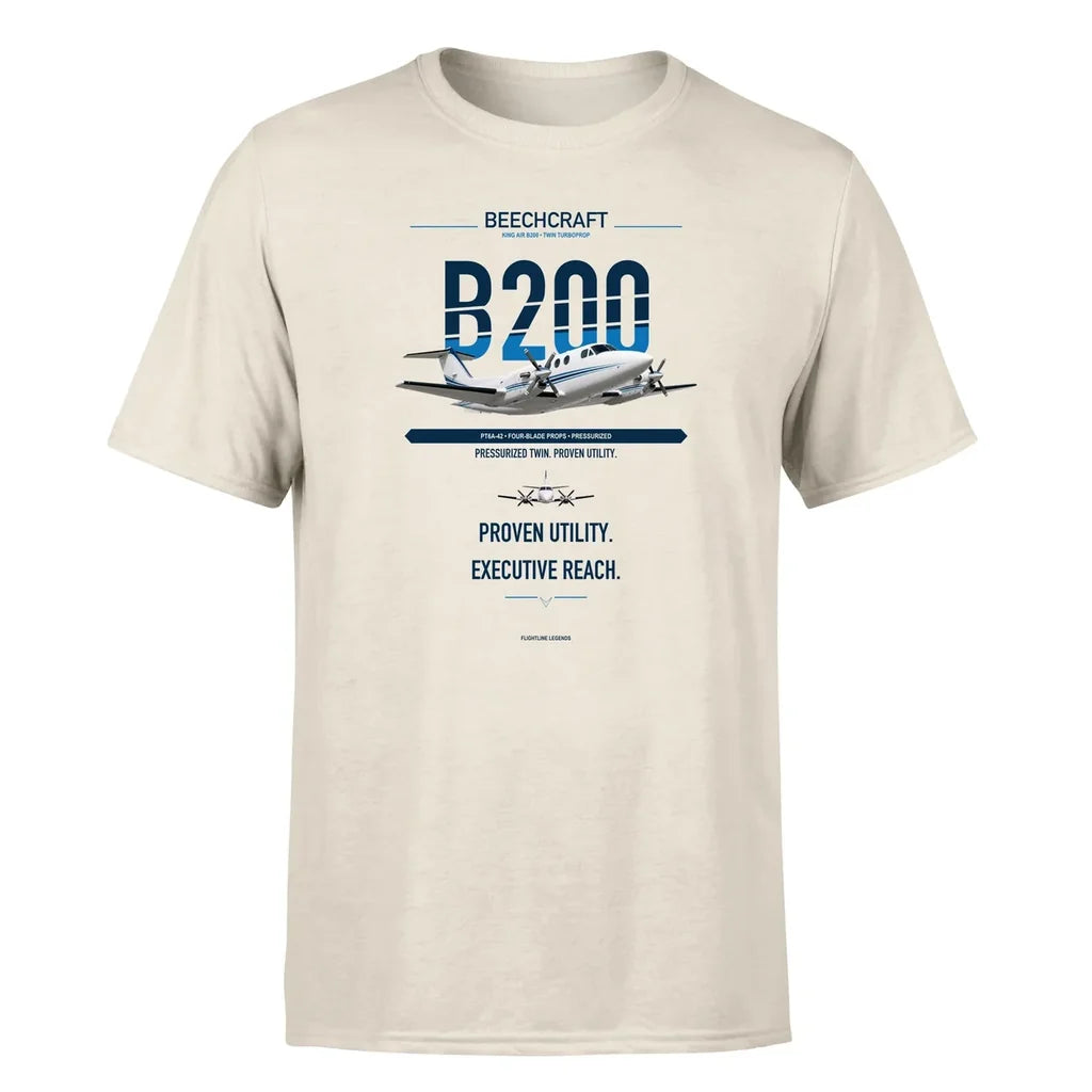 King Air B200 design on beige single side
