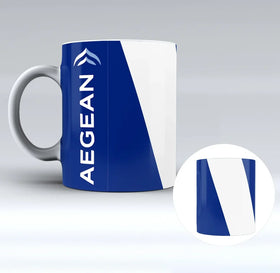 Aegean Airlines Designed Ceramic White Mugs